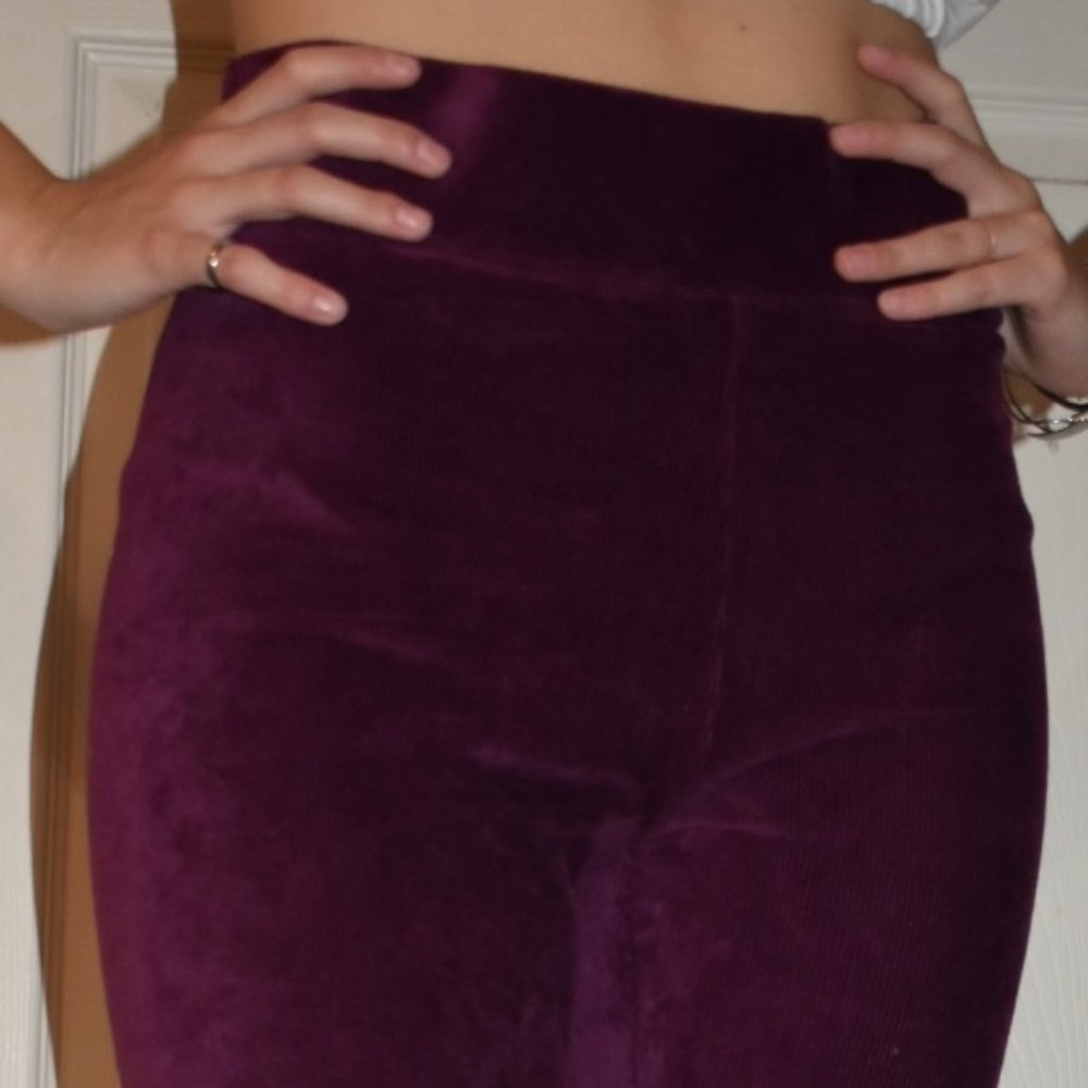 Mauve Red Corduroy Leggings